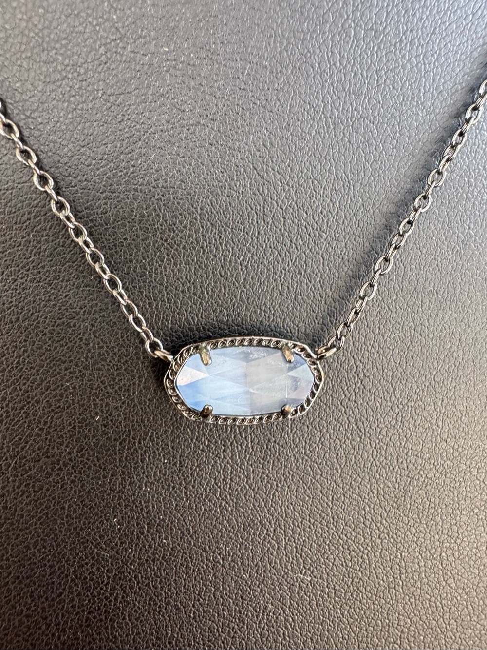 Kendra Scott Elisa Gun Metal & Light Blue Cat's Eye